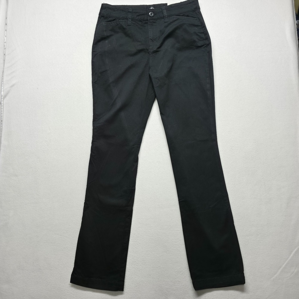 St. John's Bay Women's Straight Leg Mid Rise Black Pants Size 8 (30X31) NWT